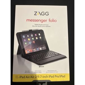 ZAGG MESSENGER BLUETOOTH KEYBOARD FOLIO FOR - IPAD 9.7 - PRO 9.7 - AIR 2